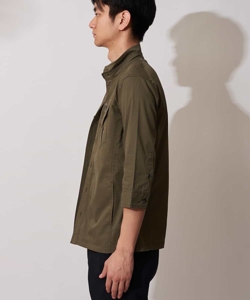 MK MICHEL KLEIN HOMME （エムケーミッシェルクランオム）の「七分ミリタリーシャツ ＜TC / タイプライター＞（ブルゾン・メンズ・ベージュ/ネイビー/カーキ・46/48/51）」の8枚目の写真