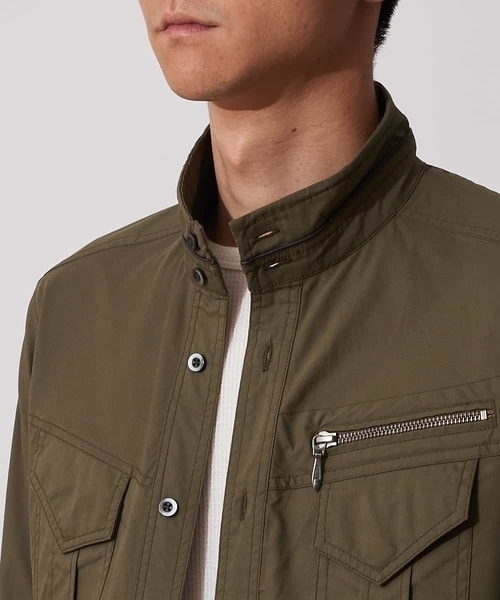 MK MICHEL KLEIN HOMME （エムケーミッシェルクランオム）の「七分ミリタリーシャツ ＜TC / タイプライター＞（ブルゾン・メンズ・ベージュ/ネイビー/カーキ・46/48/51）」の10枚目の写真