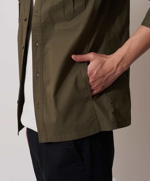 MK MICHEL KLEIN HOMME （エムケーミッシェルクランオム）の「七分ミリタリーシャツ ＜TC / タイプライター＞（ブルゾン・メンズ・ベージュ/ネイビー/カーキ・46/48/51）」の12枚目の写真