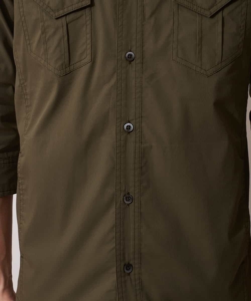 MK MICHEL KLEIN HOMME （エムケーミッシェルクランオム）の「七分ミリタリーシャツ ＜TC / タイプライター＞（ブルゾン・メンズ・ベージュ/ネイビー/カーキ・46/48/51）」の14枚目の写真