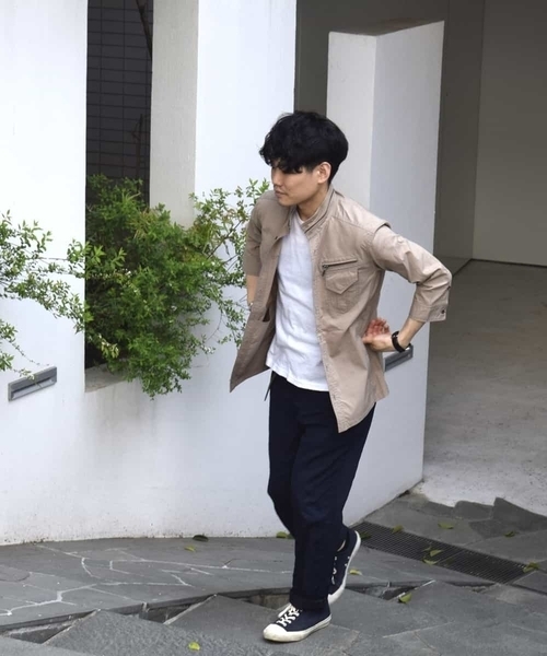 MK MICHEL KLEIN HOMME （エムケーミッシェルクランオム）の「七分ミリタリーシャツ ＜TC / タイプライター＞（ブルゾン・メンズ・ベージュ/ネイビー/カーキ・46/48/51）」の20枚目の写真