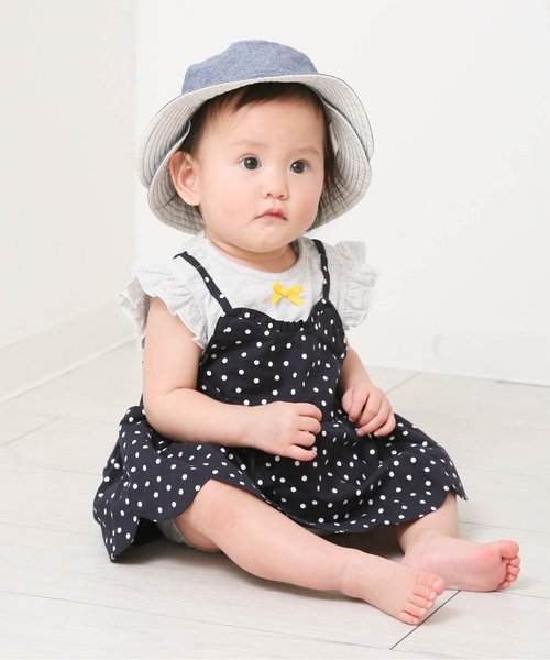 BREEZE(ブリーズ)の「女の子ビスチェ付ロンパス(ロンパース・キッズ・ネイビー/レッド/ブラック・70/80)」の5枚目の写真
