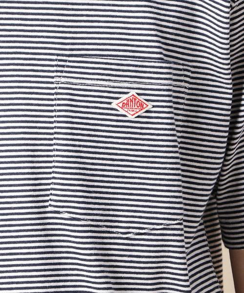 DANTON(ダントン)の「<DANTON(ダントン)> BORDER LOGO TEE/Tシャツ(Tシャツ/カットソー・メンズ・ライトグレー/ロイヤルブルー/ネイビー・40/38)」の5枚目の写真