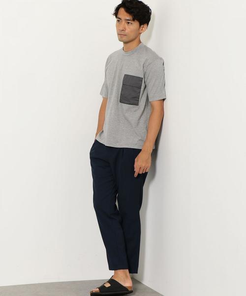 green label relaxing（グリーンレーベルリラクシング）の「CM ポケットコンビ クルーネック Tシャツ 半袖（Tシャツ/カットソー・メンズ・ホワイト/グレー/ネイビー・MEDIUM/SMALL/LARGE）」の11枚目の写真