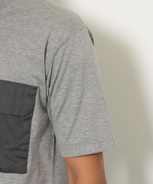 green label relaxing（グリーンレーベルリラクシング）の「CM ポケットコンビ クルーネック Tシャツ 半袖（Tシャツ/カットソー・メンズ・ホワイト/グレー/ネイビー・MEDIUM/SMALL/LARGE）」の7枚目の写真