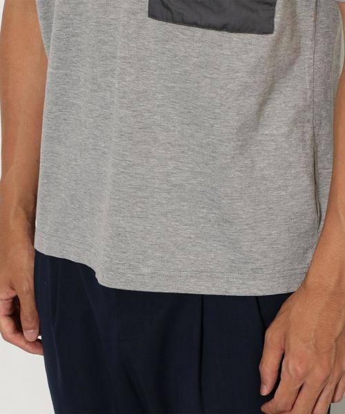 green label relaxing（グリーンレーベルリラクシング）の「CM ポケットコンビ クルーネック Tシャツ 半袖（Tシャツ/カットソー・メンズ・ホワイト/グレー/ネイビー・MEDIUM/SMALL/LARGE）」の6枚目の写真