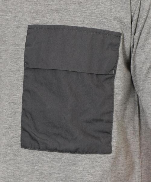 green label relaxing（グリーンレーベルリラクシング）の「CM ポケットコンビ クルーネック Tシャツ 半袖（Tシャツ/カットソー・メンズ・ホワイト/グレー/ネイビー・MEDIUM/SMALL/LARGE）」の4枚目の写真