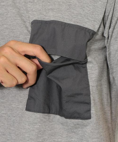 green label relaxing（グリーンレーベルリラクシング）の「CM ポケットコンビ クルーネック Tシャツ 半袖（Tシャツ/カットソー・メンズ・ホワイト/グレー/ネイビー・MEDIUM/SMALL/LARGE）」の9枚目の写真