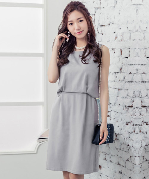 DRESS STAR(ドレス スター)の「バックスリットレースノースリーブワンピースパーティードレス(ドレス・レディース・グレー/ネイビー/ブラック・XXL/XL/L/M/S)」の10枚目の写真