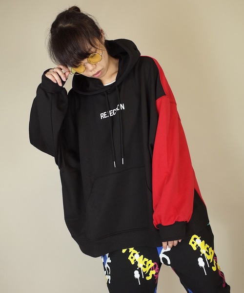 rovtski(ロフトスキー)の「rovtski 【ビッグシルエット】裏毛 プリント BIG PARKA F(パーカー・レディース・ホワイト/ブラック/グリーン・FREE)」の19枚目の写真