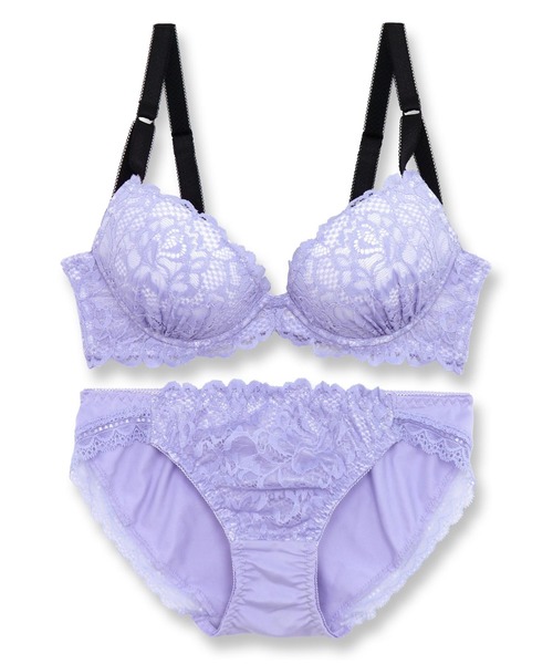 fran de lingerie(フランデランジェリー)の「ブラ&ショーツセット レース まんまる美胸 盛胸バストメイク franのレーシークィーン(ブラ&ショーツ・レディース・ブラック/ブルーグリーン/ワイン/ホワイト/ローズ/ネイビー/サックスブルー/ミント/レッド/ブルー/オレンジ/クリアブラック/グレー/ターコイズブルー/ラベンダー/レッド系その他/イエロー/ブルーパープル/ライトピンク/オレンジ系その他6/グリーン/ベージュ/カーキ/チャコールグレー/ボルドー/パープル/ピンク/バイオレット/ワインレッド/ブルー系その他3/ブルー系その他4/パープル系その他2/レッド系その他2・B65/B70/C70/D70/B75/C65/C75/D65/D75/E65/E70/E75/F65/F70/F75/G65/G70/G75/E80/G80/F80/D80/A65/A70/A75)」の19枚目の写真