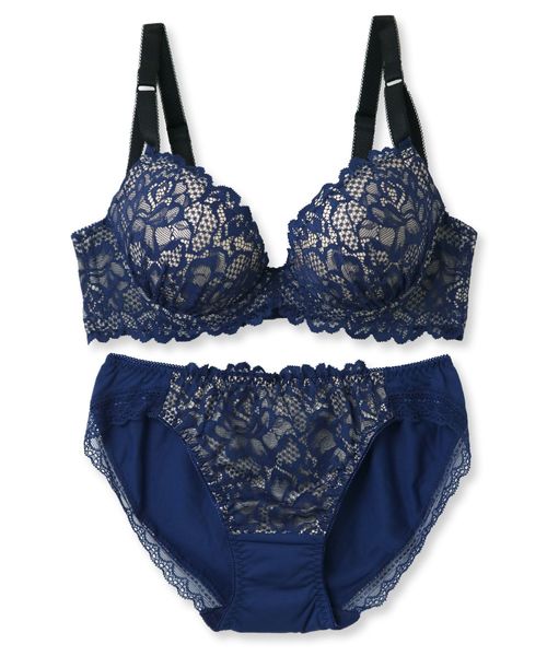 fran de lingerie(フランデランジェリー)の「ブラ&ショーツセット レース まんまる美胸 盛胸バストメイク franのレーシークィーン(ブラ&ショーツ・レディース・ブラック/ブルーグリーン/ワイン/ホワイト/ローズ/ネイビー/サックスブルー/ミント/レッド/ブルー/オレンジ/クリアブラック/グレー/ターコイズブルー/ラベンダー/レッド系その他/イエロー/ブルーパープル/ライトピンク/オレンジ系その他6/グリーン/ベージュ/カーキ/チャコールグレー/ボルドー/パープル/ピンク/バイオレット/ワインレッド/ブルー系その他3/ブルー系その他4/パープル系その他2/レッド系その他2・B65/B70/C70/D70/B75/C65/C75/D65/D75/E65/E70/E75/F65/F70/F75/G65/G70/G75/E80/G80/F80/D80/A65/A70/A75)」の11枚目の写真