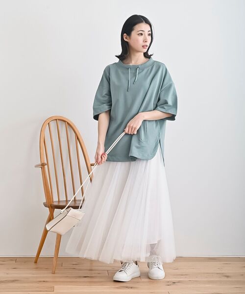 rps（アールピーエス）の「スーパーフレアーチュールスカート（スカート・レディース・ブラック/ベージュ系その他/ライトグレー/ラベンダー/オフホワイト/ブラウン/ピンク/ブルー/ミント/シルバーグレー/チャコールグレー/ピンクベージュ/ダークグリーン/ボルドー・M/フリー）」の22枚目の写真