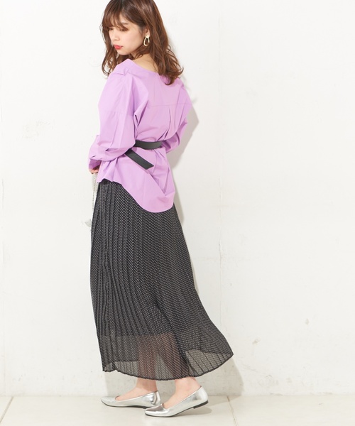 natural couture(ナチュラルクチュール)の「柄アソートロングプリーツスカート(スカート・レディース・ホワイト系その他/ブラック系その他/グリーン系その他/オレンジ系その他/ドット・FREE)」の13枚目の写真