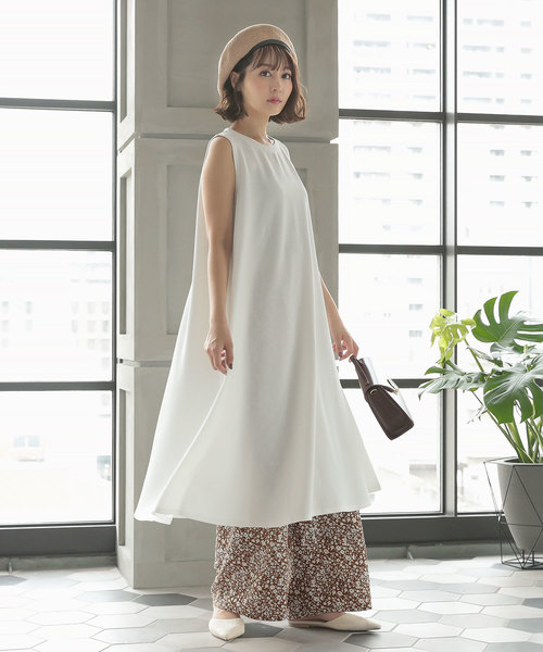 KOBE LETTUCE（コウベレタス）の「サーマル素材ノースリーブカットフレアワンピース（ワンピース・レディース・オフホワイト/ベージュ/ピンク/オレンジ/カーキ/ブラウン/ブラック・FREE）」の17枚目の写真