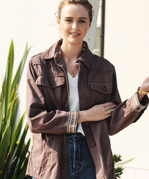 ALEXIA STAM | Embellished Military Shirt Jacket/エンブロイダリーミリタリーシャツジャケット(ミリタリージャケット)