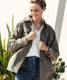 ALEXIA STAM | Embellished Military Shirt Jacket/エンブロイダリーミリタリーシャツジャケット(ミリタリージャケット)