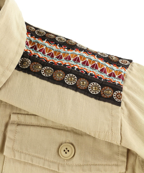 ALEXIA STAM（アリシアスタン）の「Embellished Military Shirt Jacket/エンブロイダリーミリタリーシャツジャケット（ミリタリージャケット・レディース・ベージュ/ブラウン/オリーブ・FREE）」の16枚目の写真