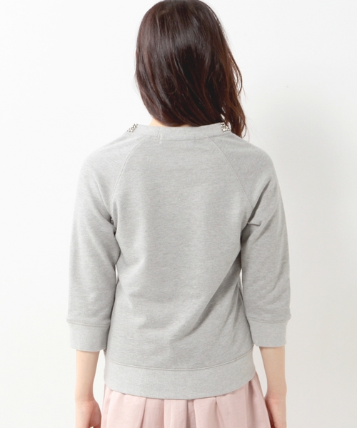 Jewel Changes(ジュエルチェンジズ)の「JC 裏毛 装飾付き ラグラン7分袖 3(スウェット・レディース・ブラック/グレー・フリー)」の10枚目の写真