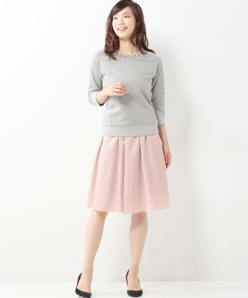 Jewel Changes(ジュエルチェンジズ)の「JC 裏毛 装飾付き ラグラン7分袖 3(スウェット・レディース・ブラック/グレー・フリー)」の7枚目の写真