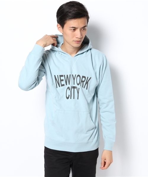 WEGO（ウィゴー）の「WEGO/シリコン加工プリントパーカー（パーカー・メンズ・オフホワイト/サックスブルー・LARGE/MEDIUM）」の2枚目の写真