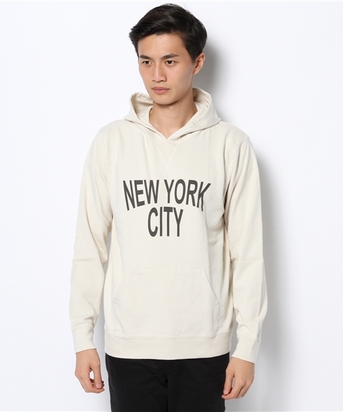 WEGO（ウィゴー）の「WEGO/シリコン加工プリントパーカー（パーカー・メンズ・オフホワイト/サックスブルー・LARGE/MEDIUM）」の3枚目の写真