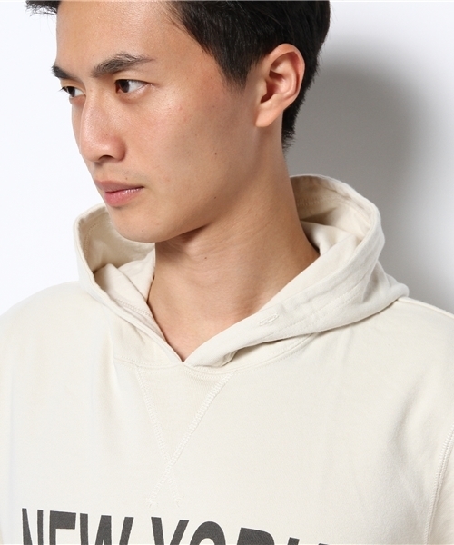 WEGO（ウィゴー）の「WEGO/シリコン加工プリントパーカー（パーカー・メンズ・オフホワイト/サックスブルー・LARGE/MEDIUM）」の6枚目の写真