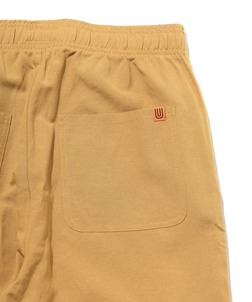 UNIVERSAL OVERALL(ユニバーサルオーバーオール)の「UNIVERSAL OVERALL × JACK & MARIE 【別注】LINEN MIX CHEF SHORTS (ユニバーサルオーバーオール ジャックアンドマリー リネンMIXシェフショーツ)(2colors)(ショーツ サンドベージュ オリーブドラブ)(その他パンツ・メンズ・サンドベージュ/オリーブドラブ・S/M/L)」の9枚目の写真