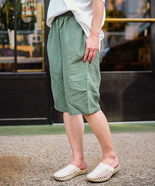 UNIVERSAL OVERALL(ユニバーサルオーバーオール)の「UNIVERSAL OVERALL × JACK & MARIE 【別注】LINEN MIX CHEF SHORTS (ユニバーサルオーバーオール ジャックアンドマリー リネンMIXシェフショーツ)(2colors)(ショーツ サンドベージュ オリーブドラブ)(その他パンツ・メンズ・サンドベージュ/オリーブドラブ・S/M/L)」の22枚目の写真