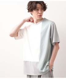 JUNRED | バックメッシュポンチブロック切替Tシャツ(Tシャツ/カットソー)