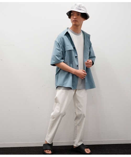 JUNRED（ジュンレッド）の「バックメッシュポンチブロック切替Tシャツ（Tシャツ/カットソー・メンズ・ベージュ/ブルー系その他4・S/M/L）」の6枚目の写真