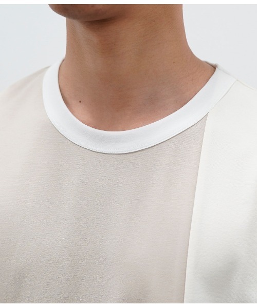 JUNRED（ジュンレッド）の「バックメッシュポンチブロック切替Tシャツ（Tシャツ/カットソー・メンズ・ベージュ/ブルー系その他4・S/M/L）」の9枚目の写真