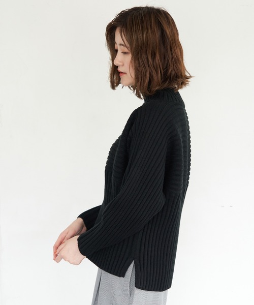 ROPE' PICNIC(ロペピクニック)の「【ドラマ着用】【静電気防止】リブ切替プルオーバー(ニット/セーター・レディース・オリーブ/キナリ/ブルー/ブラック/ピンク系その他2/マスタード/グリーン系その他・40/38)」の15枚目の写真