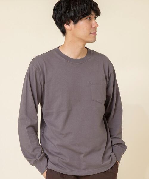 coen(コーエン)の「USAコットンロングスリーブTシャツ(一部WEB限定カラー)#(Tシャツ/カットソー・メンズ・ダークグレー/ホワイト/ベージュ/ブラック/ライトピンク/ターコイズブルー・X-LARGE/LARGE/MEDIUM/SMALL)」の8枚目の写真