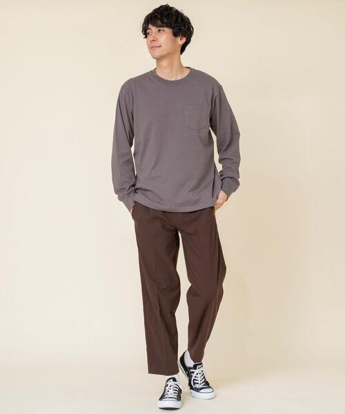 coen(コーエン)の「USAコットンロングスリーブTシャツ(一部WEB限定カラー)#(Tシャツ/カットソー・メンズ・ダークグレー/ホワイト/ベージュ/ブラック/ライトピンク/ターコイズブルー・X-LARGE/LARGE/MEDIUM/SMALL)」の10枚目の写真