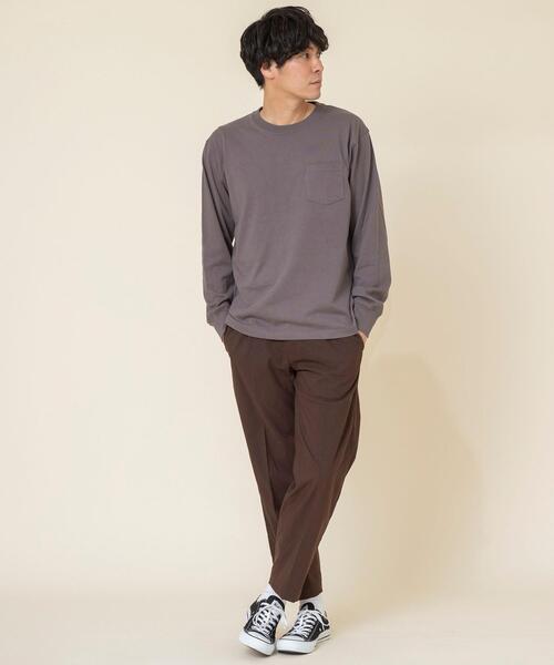 coen(コーエン)の「USAコットンロングスリーブTシャツ(一部WEB限定カラー)#(Tシャツ/カットソー・メンズ・ダークグレー/ホワイト/ベージュ/ブラック/ライトピンク/ターコイズブルー・X-LARGE/LARGE/MEDIUM/SMALL)」の11枚目の写真