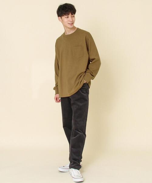 coen(コーエン)の「USAコットンロングスリーブTシャツ(一部WEB限定カラー)#(Tシャツ/カットソー・メンズ・ダークグレー/ホワイト/ベージュ/ブラック/ライトピンク/ターコイズブルー・X-LARGE/LARGE/MEDIUM/SMALL)」の13枚目の写真