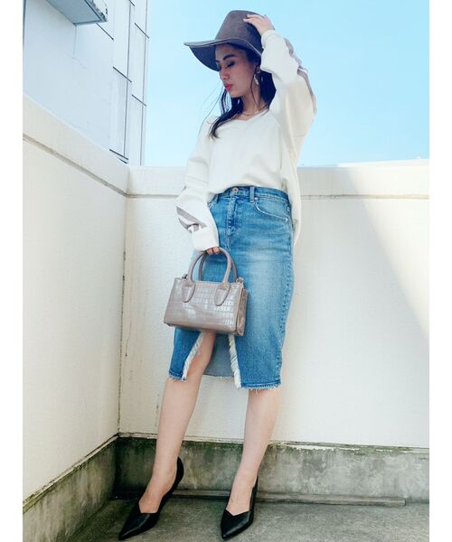 GYDA（ジェイダ）の「2linesVネックニットTOPS（ニット/セーター・レディース・ブラック/ベージュ/オフホワイト/ピンク・FREE）」の18枚目の写真