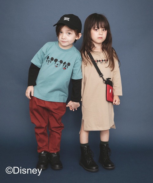 Disney（ディズニー）の「【ミニーマウス】サイドスリット長袖ワンピース（ワンピース・キッズ・オリーブ/ベージュ・130cm/100cm/120cm/110cm/90cm）」の5枚目の写真