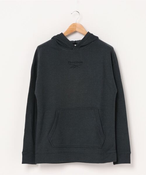 Reebok(リーボック)の「トレーニング エッセンシャルズ メランジ フーディー / Training Essentials Melange Hoodie(パーカー・メンズ・ブラック/ヘザーグレー・SMALL/MEDIUM/LARGE/X-LARGE/XX-LARGE/X-SMALL/XXX-LARGE)」の1枚目の写真
