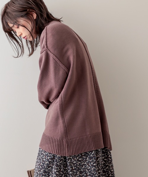 natural couture（ナチュラルクチュール）の「タートルバックスリットニットプルオーバー（ニット/セーター・レディース・アイボリー/ブラック/ライトベージュ/カーキ/ブラウン/ピンク・FREE）」の17枚目の写真