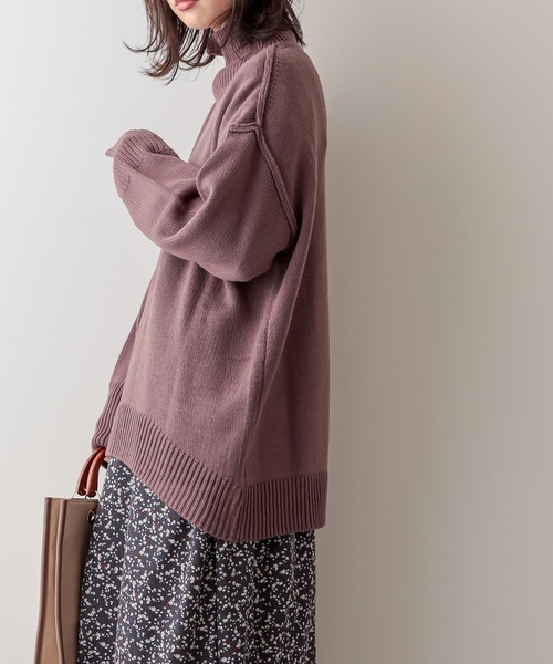 natural couture（ナチュラルクチュール）の「タートルバックスリットニットプルオーバー（ニット/セーター・レディース・アイボリー/ブラック/ライトベージュ/カーキ/ブラウン/ピンク・FREE）」の16枚目の写真