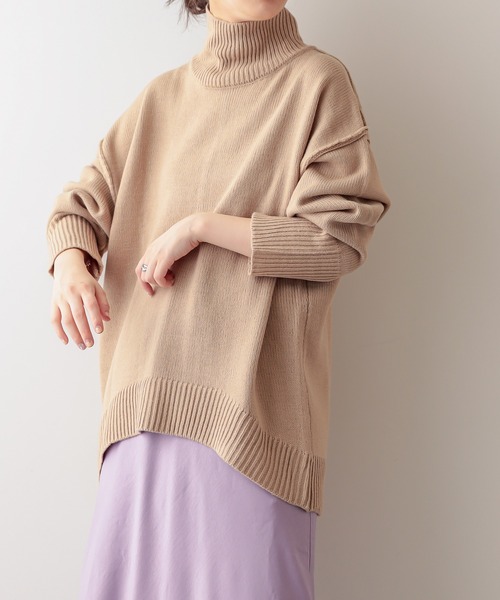 natural couture（ナチュラルクチュール）の「タートルバックスリットニットプルオーバー（ニット/セーター・レディース・アイボリー/ブラック/ライトベージュ/カーキ/ブラウン/ピンク・FREE）」の21枚目の写真