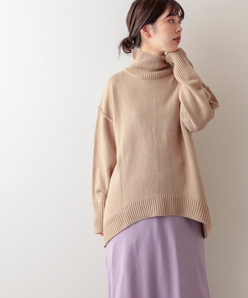 natural couture（ナチュラルクチュール）の「タートルバックスリットニットプルオーバー（ニット/セーター・レディース・アイボリー/ブラック/ライトベージュ/カーキ/ブラウン/ピンク・FREE）」の22枚目の写真