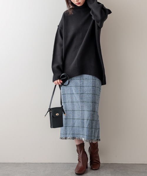 natural couture（ナチュラルクチュール）の「タートルバックスリットニットプルオーバー（ニット/セーター・レディース・アイボリー/ブラック/ライトベージュ/カーキ/ブラウン/ピンク・FREE）」の15枚目の写真