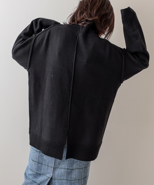 natural couture（ナチュラルクチュール）の「タートルバックスリットニットプルオーバー（ニット/セーター・レディース・アイボリー/ブラック/ライトベージュ/カーキ/ブラウン/ピンク・FREE）」の14枚目の写真