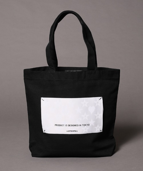 STUD MUFFIN(スタッドマフィン)の「mko9371-ビックタグ ヘビーキャンバストートバック(トートバッグ・メンズ・ブラック/ホワイト/イエロー/ピンク・FREE)」の2枚目の写真