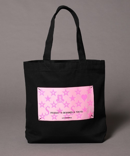 STUD MUFFIN(スタッドマフィン)の「mko9371-ビックタグ ヘビーキャンバストートバック(トートバッグ・メンズ・ブラック/ホワイト/イエロー/ピンク・FREE)」の4枚目の写真