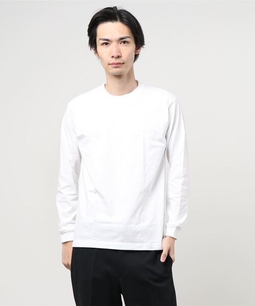 HANES（ヘインズ）の「【Hanes/ヘインズ】 BEEFY 1P ロングTシャツ（Tシャツ/カットソー・メンズ・ネイビー/グレー/ブラック/ホワイト・L/M/XL）」の7枚目の写真