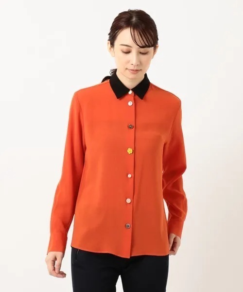 Paul Smith Women オレンジ　長袖シャツ z□ポールスミス/POUL SMITH 長袖シャツ 無地【40】オレンジ